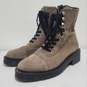 All saints  boots dusty cap toe combat moto boot